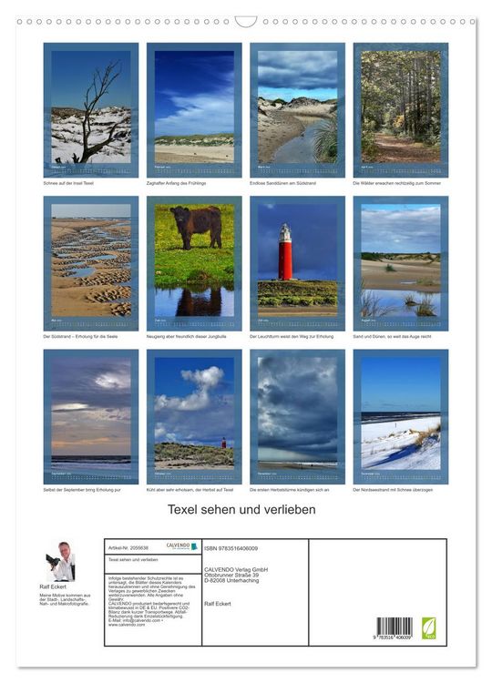 Produktbild: Texel sehen und verlieben (Wandkalender 2026 DIN A2 hoch), CALVENDO Monatskalender