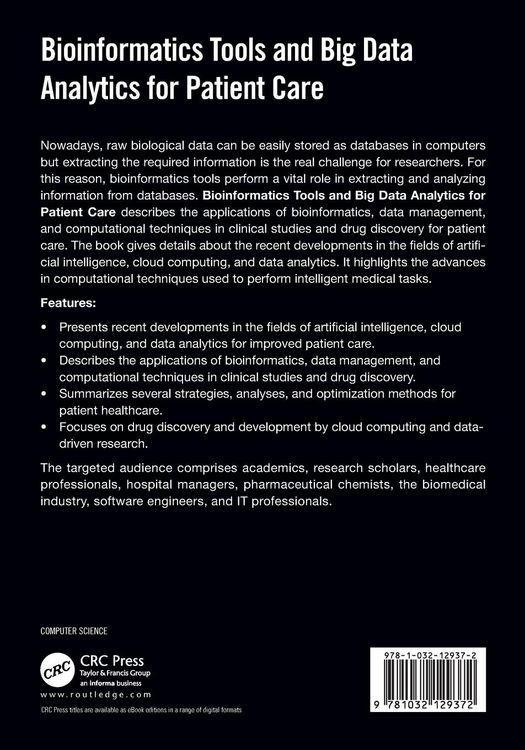 Produktbild: Bioinformatics Tools and Big Data Analytics for Patient Care
