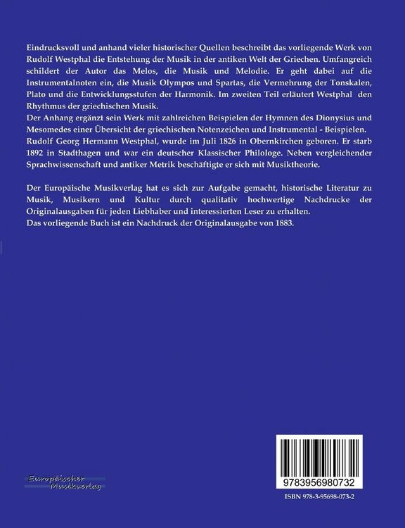 Produktbild: Die Musik des griechischen Alterthumes