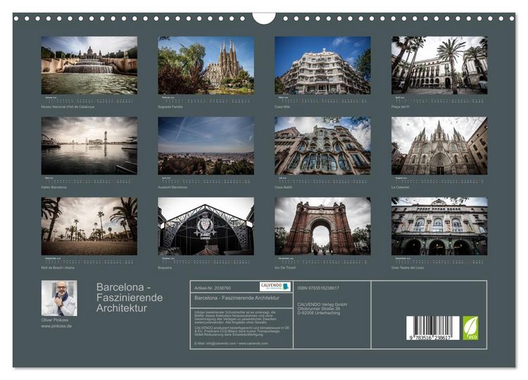 Produktbild: Barcelona - Faszinierende Architektur (Wandkalender 2026 DIN A3 quer), CALVENDO Monatskalender
