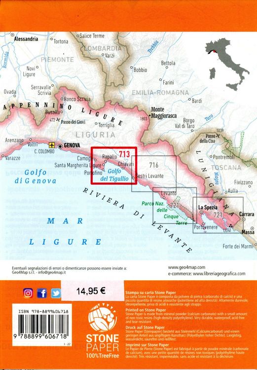 Produktbild: 713 Golfo del Tigullio. Camogli-Portofino-Chiavari. Carta es