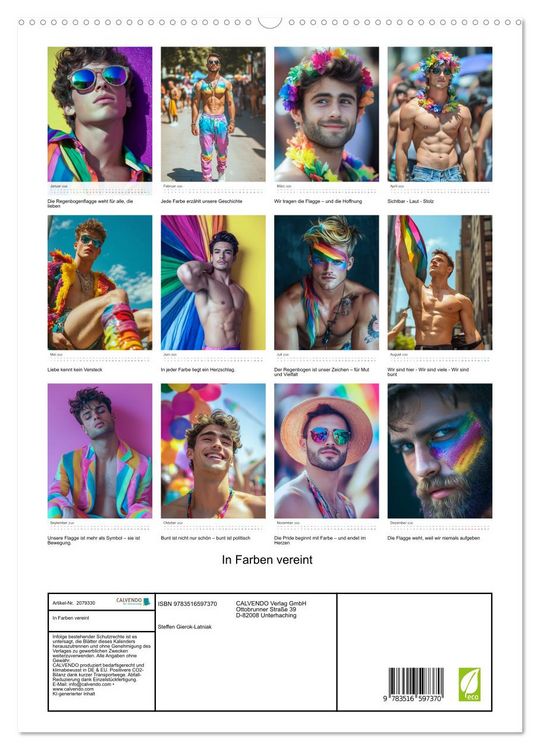Produktbild: In Farben vereint (hochwertiger Premium Wandkalender 2026 DIN A2 hoch), Kunstdruck in Hochglanz