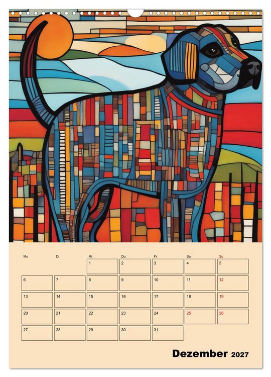 Produktbild: Farbenfrohe Tiermalerei (Wandkalender 2027 DIN A3 hoch), CALVENDO Monatskalender