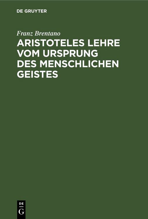 Produktbild: Aristoteles Lehre vom Ursprung des menschlichen Geistes