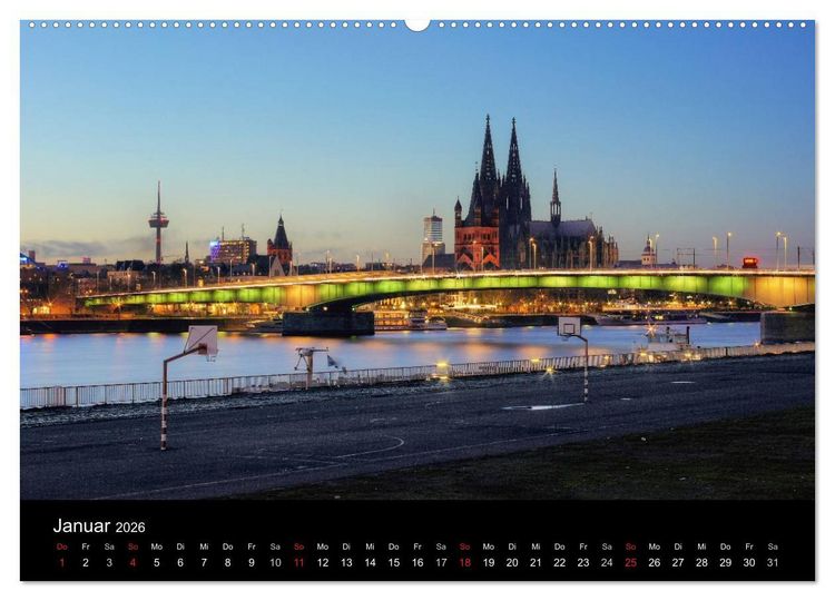 Produktbild: k&ouml;ln dunkelbunt II &ndash; Die Stadt leuchtet! (Wandkalender 2026 DIN A2 quer), CALVENDO Monatskalender
