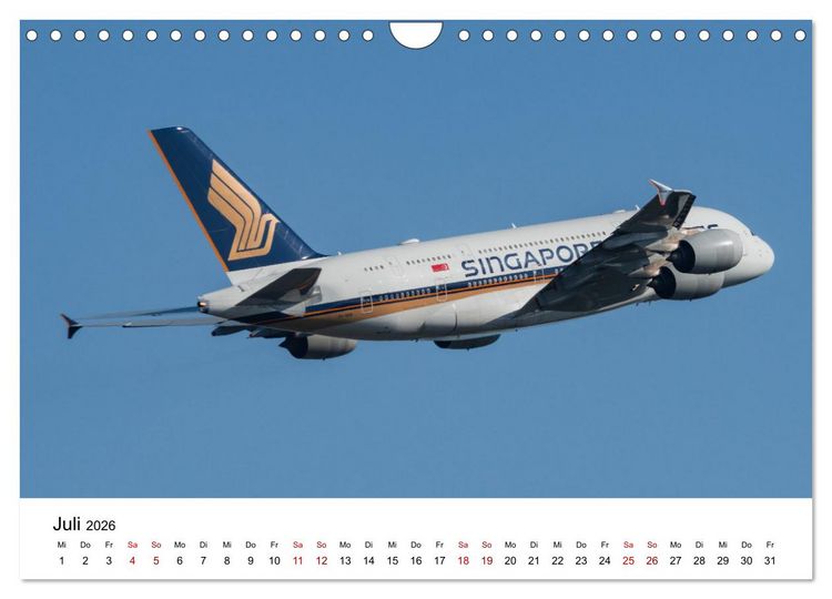 Produktbild: Singapore Airlines - Die ganze Flotte (Wandkalender 2026 DIN A4 quer), CALVENDO Monatskalender