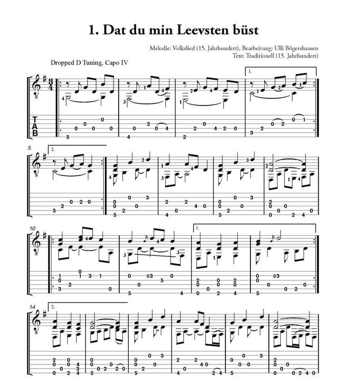 Produktbild: Deutsche Volkslieder f&uuml;r Fingerstyle Guitar