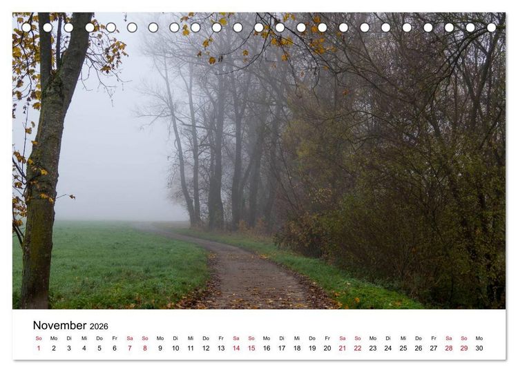 Produktbild: Wege in der Natur - Kraichgau und Enzkreis (Tischkalender 2026 DIN A5 quer), CALVENDO Monatskalender