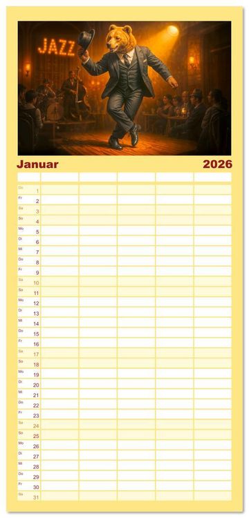 Produktbild: Familienplaner 2026 - Tierische Redewendungen - Ein Kalender voller Spr&uuml;che und Sprachbilder mit 5 Spalten (Wandkalender, 21 x 45 cm) CALVENDO