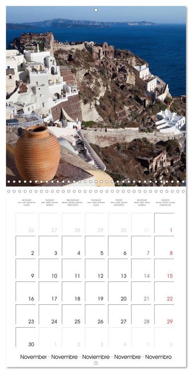 Produktbild: Santorini, Une perle de la M&eacute;diterran&eacute;e (Calendrier mural carr&eacute; 2026 30x30 cm) Calendrier double avec une page pour vos prises de notes