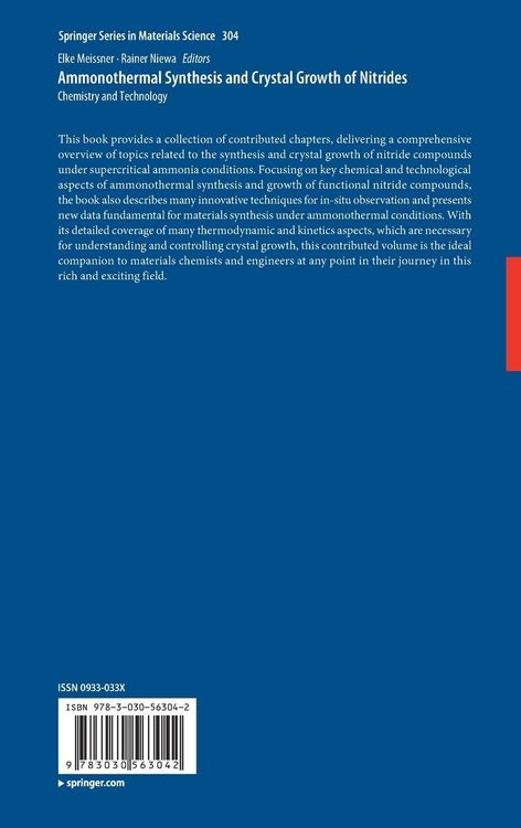 Produktbild: Ammonothermal Synthesis and Crystal Growth of Nitrides