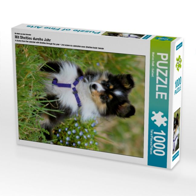 Produktbild: CALVENDO Puzzle Ein Motiv aus dem Kalender Mit Shelties durchs Jahr | 1000 Teile Lege-Gr&ouml;&szlig;e 64x48cm Foto-Puzzle f&uuml;r gl&uuml;ckliche Stunden