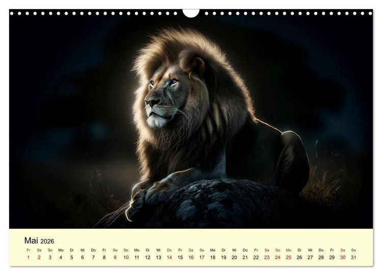Produktbild: Majest&auml;tische L&ouml;wen - Die Herrscher der Wildnis (Wandkalender 2026 DIN A3 quer), CALVENDO Monatskalender