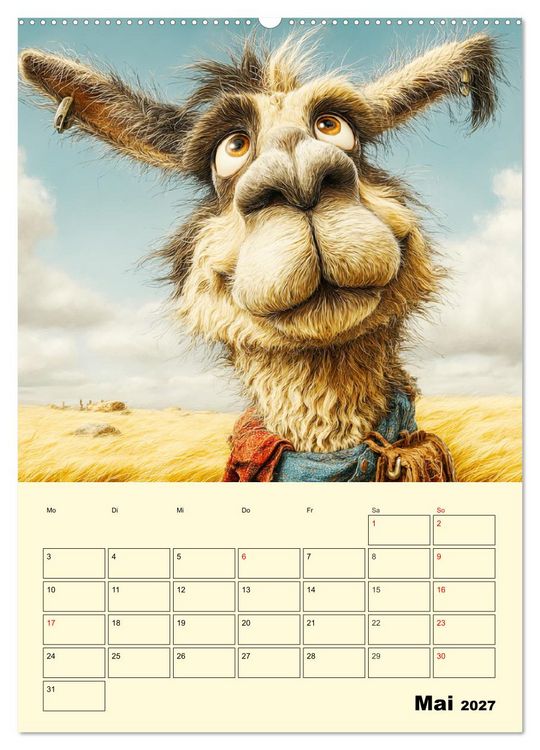 Produktbild: Lama la Vida. Lama-Momente zwischen Humor und Charakter (hochwertiger Premium Wandkalender 2027 DIN A2 hoch), Kunstdruck in Hochglanz