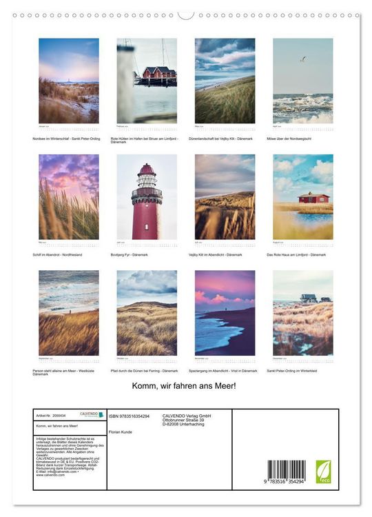 Produktbild: Komm, wir fahren ans Meer! (hochwertiger Premium Wandkalender 2026 DIN A2 hoch), Kunstdruck in Hochglanz
