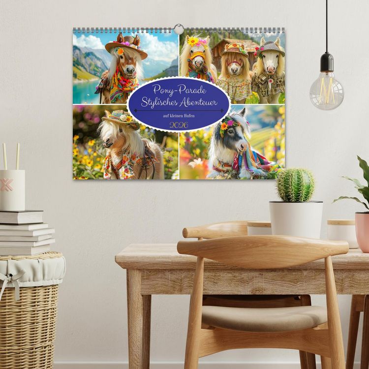 Produktbild: Pony-Parade. Stylisches Abenteuer auf kleinen Hufen (Wandkalender 2026 DIN A3 quer), CALVENDO Monatskalender