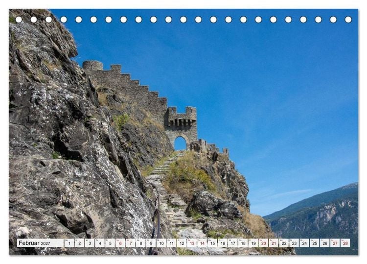 Produktbild: Sion im Wallis - zwischen Reben und Bergen (Tischkalender 2027 DIN A5 quer), CALVENDO Monatskalender