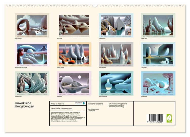 Produktbild: Unwirkliche Umgebungen (hochwertiger Premium Wandkalender 2026 DIN A2 quer), Kunstdruck in Hochglanz