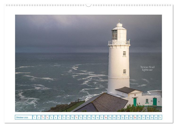 Produktbild: Leuchtt&uuml;rme entlang der britischen K&uuml;ste (hochwertiger Premium Wandkalender 2026 DIN A2 quer), Kunstdruck in Hochglanz