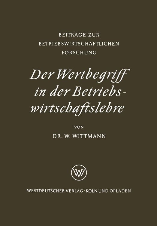 Produktbild: Der Wertbegriff in der Betriebswirtschaftslehre