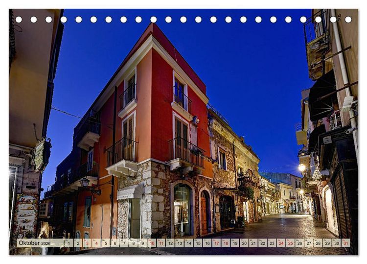 Produktbild: Taormina zur blauen Stunde (Tischkalender 2026 DIN A5 quer), CALVENDO Monatskalender