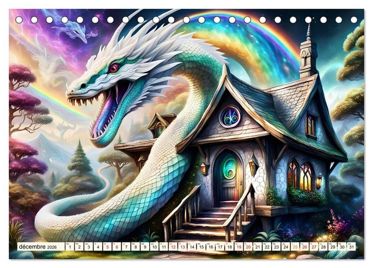 Produktbild: Gardiens mystiques (Calendrier de bureau 2026 DIN A5 vertical), CALVENDO calendrier mensuel