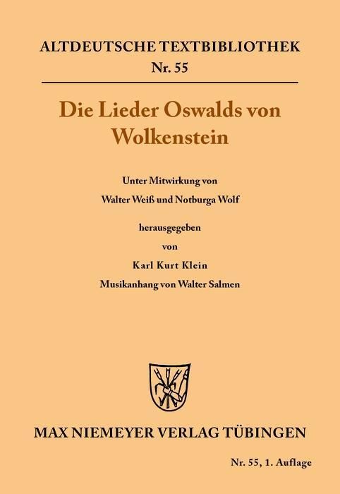 Produktbild: Die Lieder Oswalds von Wolkenstein