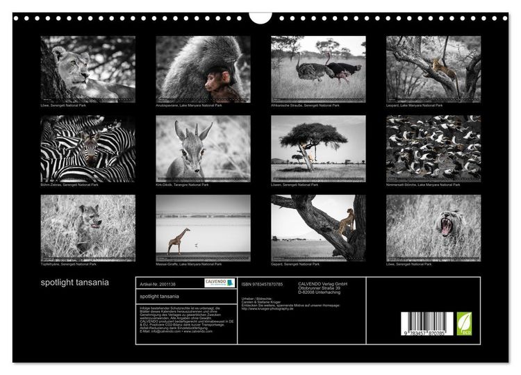 Produktbild: spotlight tansania (Wandkalender 2026 DIN A3 quer), CALVENDO Monatskalender
