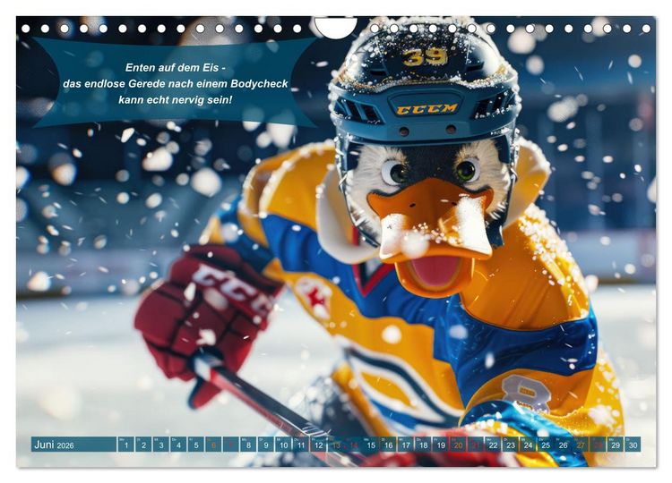 Produktbild: Der tierisch lustige Eishockey Kalender (Wandkalender 2026 DIN A4 quer), CALVENDO Monatskalender