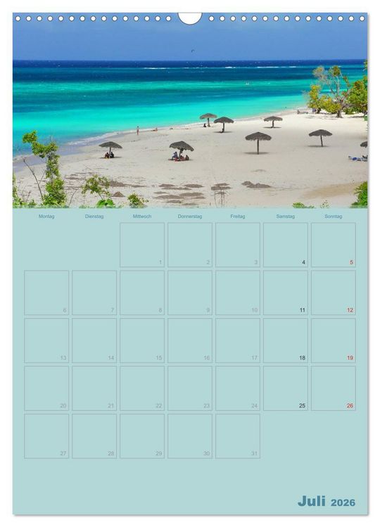 Produktbild: Karibik - Sonne, Strand und Palmen (Wandkalender 2026 DIN A3 hoch), CALVENDO Monatskalender
