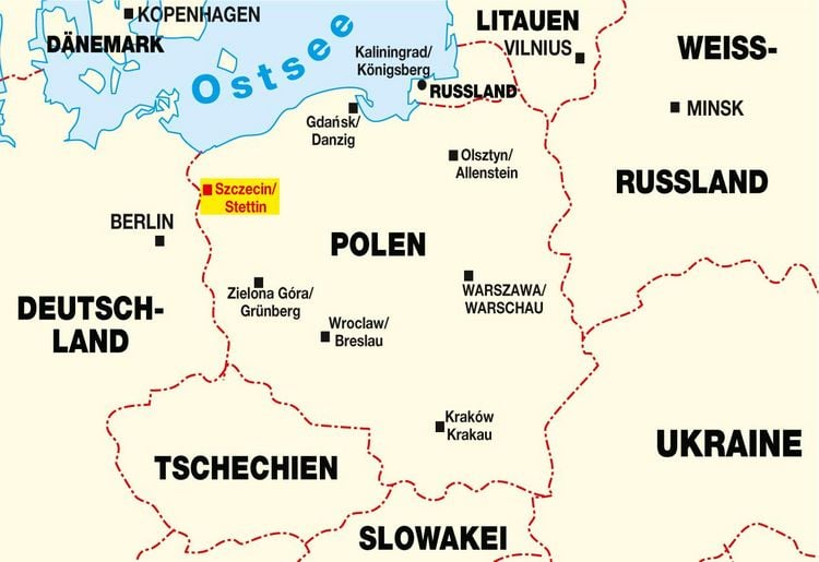 Produktbild: H&ouml;fer Polen SP016. Stadtplan Stettin/Szczecin 1 : 15 000