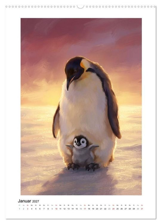 Produktbild: Pinguine - Watscheln, Kuscheln, Staunen (hochwertiger Premium Wandkalender 2027 DIN A2 hoch), Kunstdruck in Hochglanz