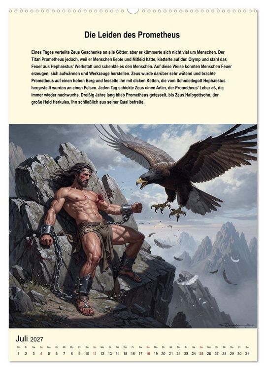 Produktbild: Helden der griechischen Mythologie (Wandkalender 2027 DIN A2 hoch), CALVENDO Monatskalender