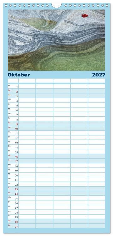 Produktbild: Familienplaner 2027 - Farben und Formen der Verzasca mit 5 Spalten (Wandkalender, 21 x 45 cm) CALVENDO