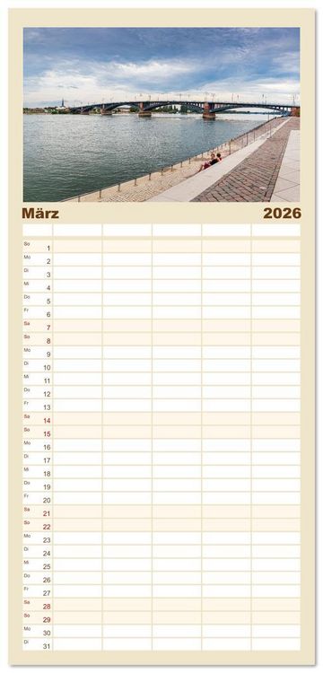 Produktbild: Familienplaner 2026 - Mainz - Gutenbergstadt am Rhein mit 5 Spalten (Wandkalender, 21 x 45 cm) CALVENDO