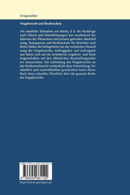 Produktbild: Vergaberecht und Rechtsschutz