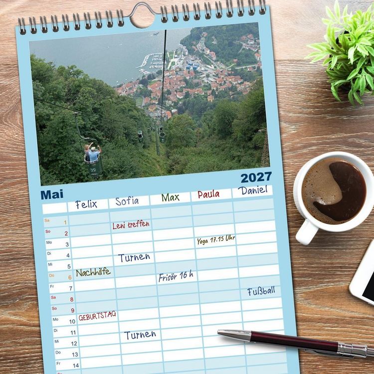 Produktbild: Familienplaner 2027 - Lago Maggiore - Mediterranes Flair umgeben von Bergen mit 5 Spalten (Wandkalender, 21 x 45 cm) CALVENDO