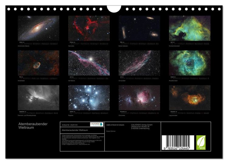 Produktbild: Atemberaubender Weltraum (Wandkalender 2026 DIN A4 quer), CALVENDO Monatskalender