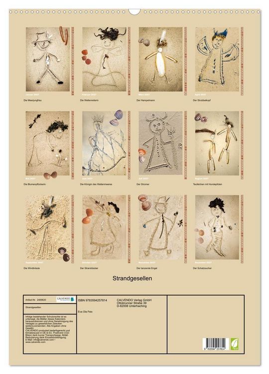 Produktbild: Strandgesellen (Wandkalender 2027 DIN A2 hoch), CALVENDO Monatskalender