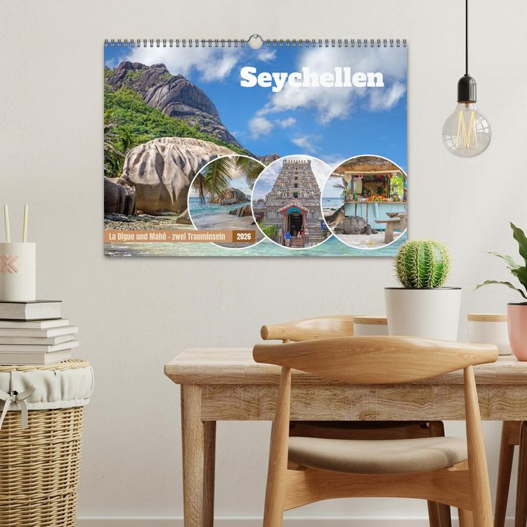 Produktbild: Seychellen: La Digue und Mah&eacute; - zwei Trauminseln (Wandkalender 2026 DIN A3 quer), CALVENDO Monatskalender