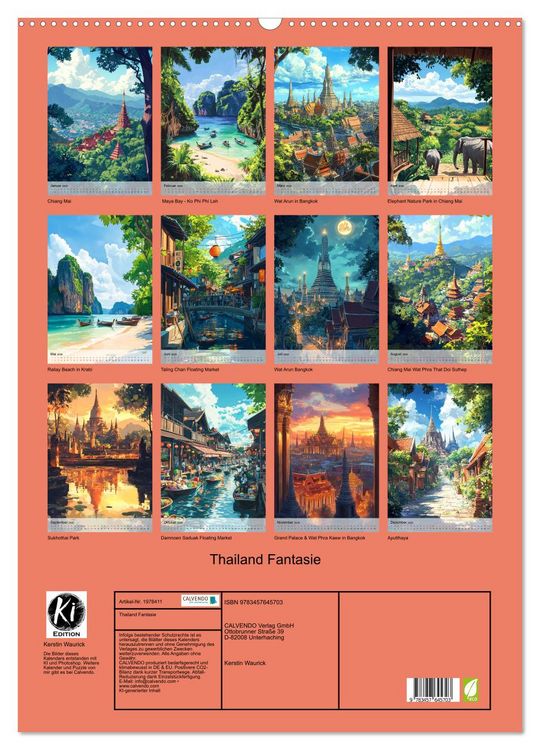 Produktbild: Thailand Fantasie (Wandkalender 2026 DIN A2 hoch), CALVENDO Monatskalender