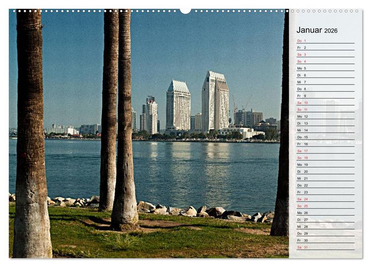 Produktbild: San Diego (hochwertiger Premium Wandkalender 2026 DIN A2 quer), Kunstdruck in Hochglanz