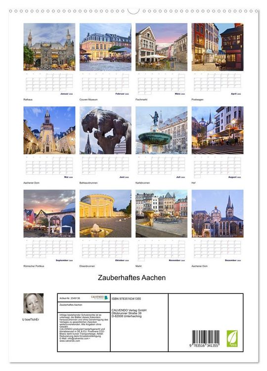 Produktbild: Zauberhaftes Aachen (hochwertiger Premium Wandkalender 2026 DIN A2 hoch), Kunstdruck in Hochglanz