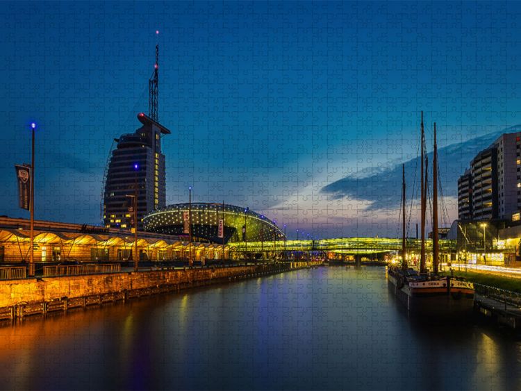 Produktbild: CALVENDO Puzzle Havenwelten mit Klimahaus - Bremerhaven | 1000 Teile Lege-Gr&ouml;&szlig;e 64x48cm Foto-Puzzle f&uuml;r gl&uuml;ckliche Stunden