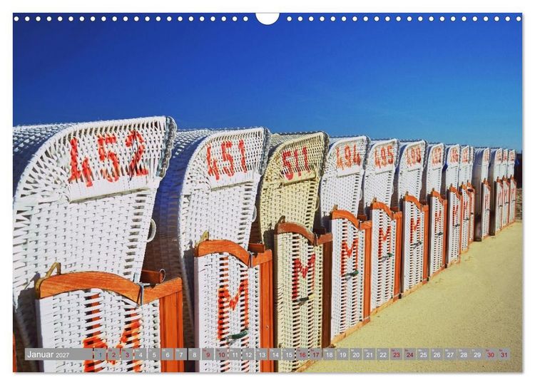 Produktbild: Strandk&ouml;rbe - Lieblinge an Nord- und Ostsee (Wandkalender 2027 DIN A3 quer), CALVENDO Monatskalender