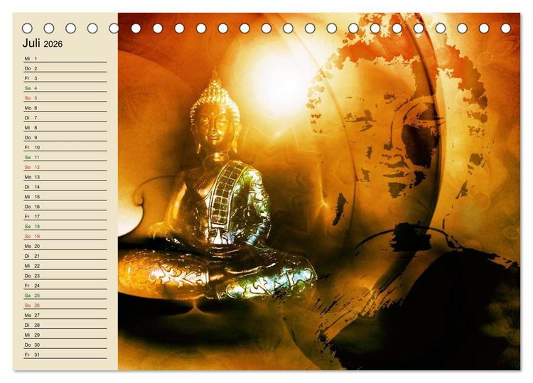 Produktbild: Buddha und Yin Yang (Tischkalender 2026 DIN A5 quer), CALVENDO Monatskalender