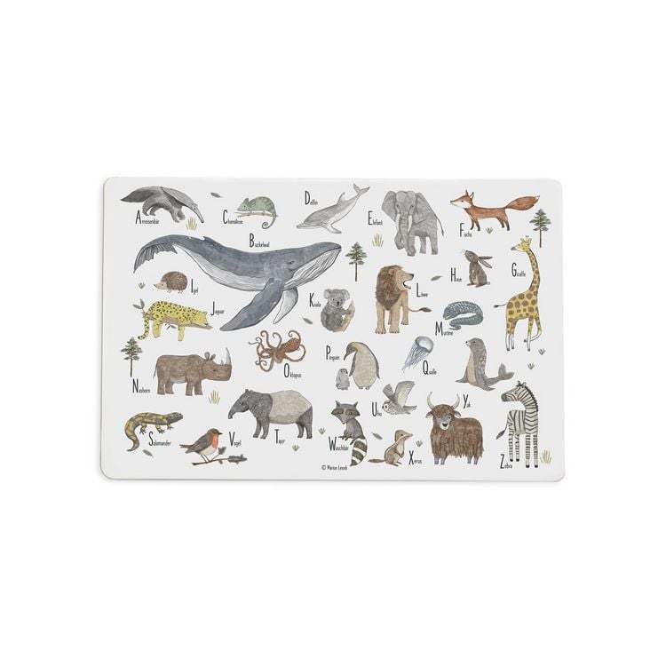 Produktbild: Scriptum Schreibtischunterlage f&uuml;r Kinder Tier ABC - 60 x 40 cm - aus premium Vinyl