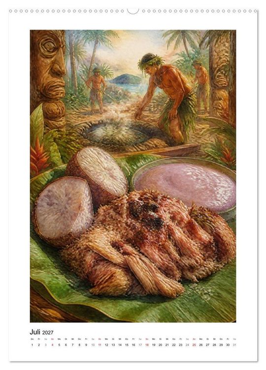 Produktbild: Aloha K&uuml;che - Gemalte Gaumenfreuden (hochwertiger Premium Wandkalender 2027 DIN A2 hoch), Kunstdruck in Hochglanz