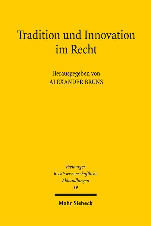 Produktbild: Tradition und Innovation im Recht