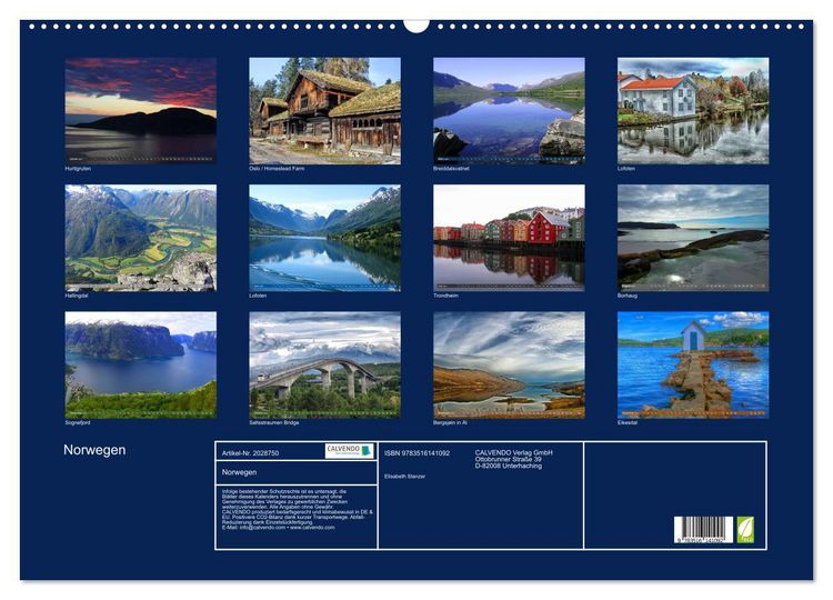Produktbild: Norwegen (Wandkalender 2026 DIN A2 quer), CALVENDO Monatskalender